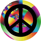 PEACE SIGN: Reign In Multinational Corporations--BUTTON