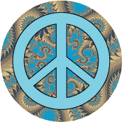 PEACE SIGN: Serene Dragon Tails--BUTTON