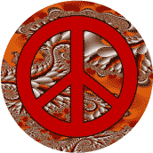 PEACE SIGN: Serpentine Marble--BUTTON