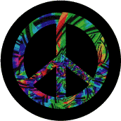 PEACE SIGN: Stained Glass Mosaic 2--BUTTON