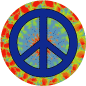 PEACE SIGN: Tie Dye 2--BUTTON