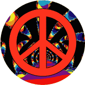 PEACE SIGN: Work For Social Change--BUTTON