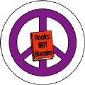 Books Not Bombs 3--PEACE SIGN STICKERS