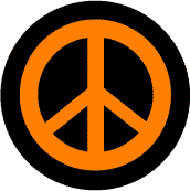 Orange PEACE SIGN on Black Background--MAGNET