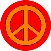 Orange PEACE SIGN on Red Background--POSTER