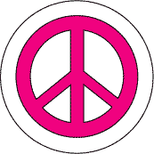 Pink PEACE SIGN--BUTTON