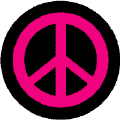 Pink PEACE SIGN on Black Background--KEY CHAIN