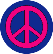 Pink PEACE SIGN on Blue Background--POSTER