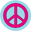 Pink PEACE SIGN on Light Blue Background--POSTER