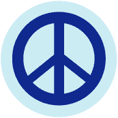 Blue PEACE SIGN on Light Blue Background--KEY CHAIN