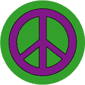 Purple PEACE SIGN on Green Background--KEY CHAIN