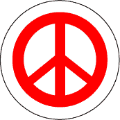 Red PEACE SIGN--BUTTON