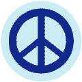 Blue PEACE SIGN on Light Blue Background--KEY CHAIN