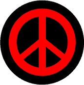 Red PEACE SIGN on Black Background--KEY CHAIN