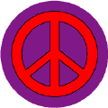 Red PEACE SIGN on Purple Background--STICKERS