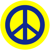 Blue PEACE SIGN on Yellow Background--POSTER