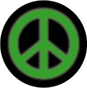 Warm Fuzzy Green PEACE SIGN on Black Background--POSTER