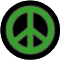 Warm Fuzzy Green PEACE SIGN on Black Background--STICKERS