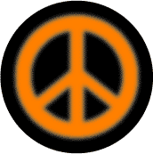 Warm Fuzzy Orange PEACE SIGN on Black Background--MAGNET