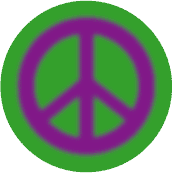 Warm Fuzzy Purple PEACE SIGN on Green Background--POSTER