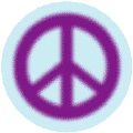 Warm Fuzzy Purple PEACE SIGN on Light Blue Background--KEY CHAIN