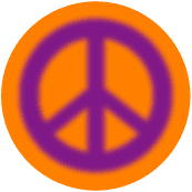 Warm Fuzzy Purple PEACE SIGN on Orange Background--MAGNET