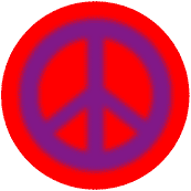 Warm Fuzzy Purple PEACE SIGN on Red Background--MAGNET