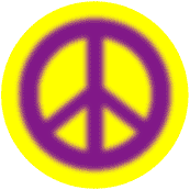 Warm Fuzzy Purple PEACE SIGN on Yellow Background--POSTER