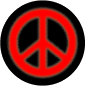 Warm Fuzzy Red PEACE SIGN on Black Background--KEY CHAIN