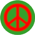 Warm Fuzzy Red PEACE SIGN on Green Background--POSTER