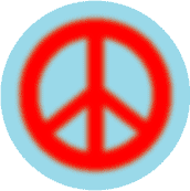 Warm Fuzzy Red PEACE SIGN on Light Blue Background--MAGNET