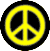 Warm Fuzzy Yellow PEACE SIGN on Black Background--POSTER