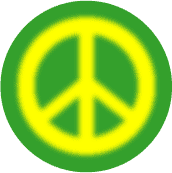 Warm Fuzzy Yellow PEACE SIGN on Green Background--POSTER