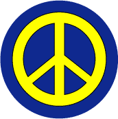 Yellow PEACE SIGN on Blue Background--MAGNET