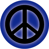 Glow Black PEACE SIGN on Blue--MAGNET