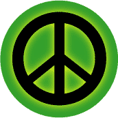 Glow Black PEACE SIGN on Green--KEY CHAIN