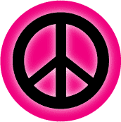 Glow Black PEACE SIGN on Hot Pink--KEY CHAIN