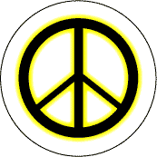 Glow Dark Black PEACE SIGN Yellow Border--POSTER