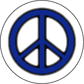 Glow Dark Blue PEACE SIGN Black Border--POSTER