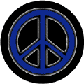 Glow Dark Blue PEACE SIGN Black Border on Black Background--STICKERS