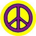 Glow Dark Purple PEACE SIGN Black Border on Yellow Background--STICKERS