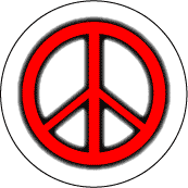 Glow Dark Red PEACE SIGN Black Border--BUTTON