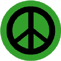 Black PEACE SIGN on Green Background--STICKERS