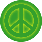 Glow Light Green PEACE SIGN on Green--KEY CHAIN