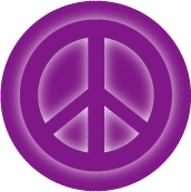 Glow Light Purple PEACE SIGN on Purple--BUTTON