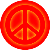 Glow Light Red PEACE SIGN on Red--BUTTON