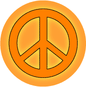 Glow Orange PEACE SIGN--BUTTON