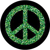 PEACE SIGN: Living Wreath Green on Black--KEY CHAIN