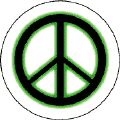 Neon Glow Black PEACE SIGN with Green Border--BUTTON