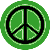 Neon Glow Black PEACE SIGN with Green Border Green Background--MAGNET